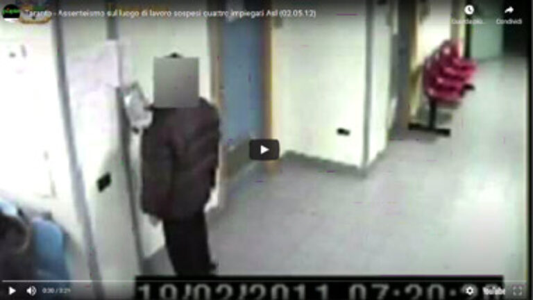 TARANTO: ASSENTEISMO SUL LAVORO